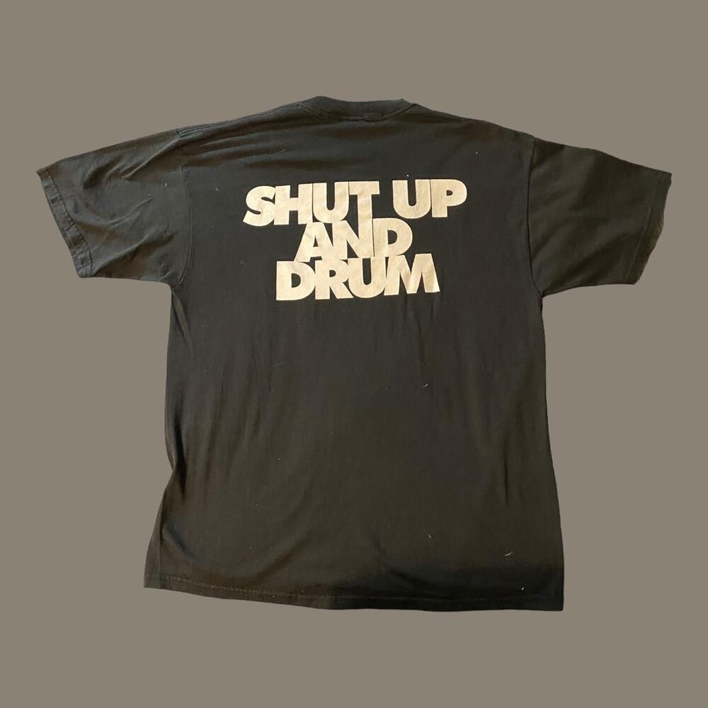 90s jerzees n8 rhythm shut up and drum tee